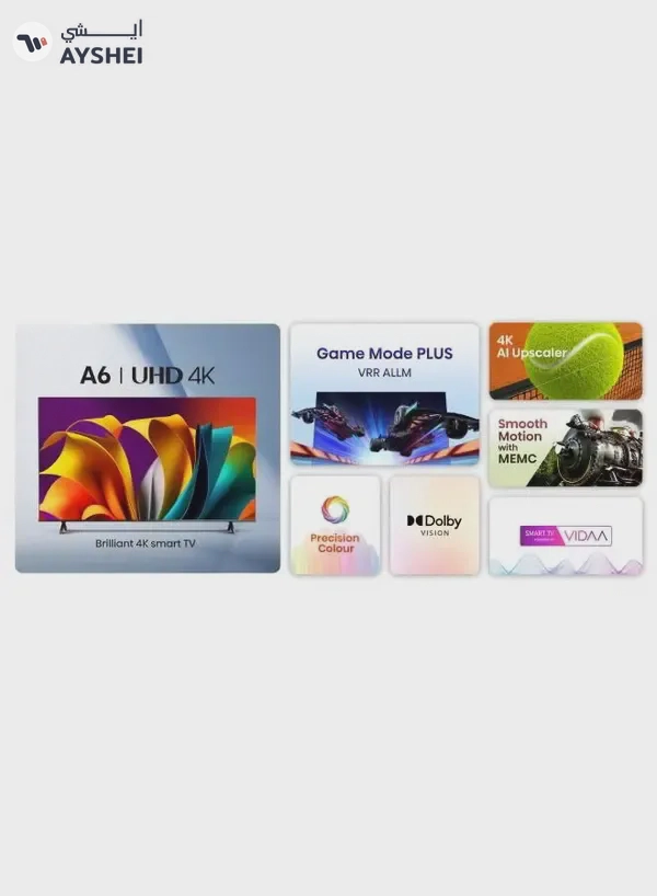 Hisense 4K UHD Smart Television 58 Inch 58A61N Black