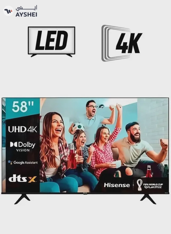 Hisense 4K UHD Smart Television 58 Inch 58A61N Black