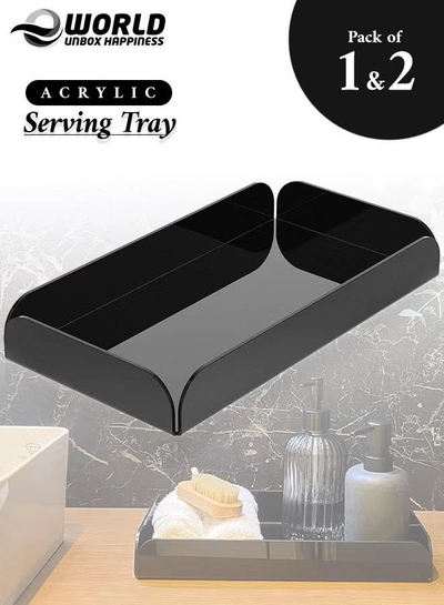 Eworld Multi-Purpose Black Acrylic Trays for Organization-0