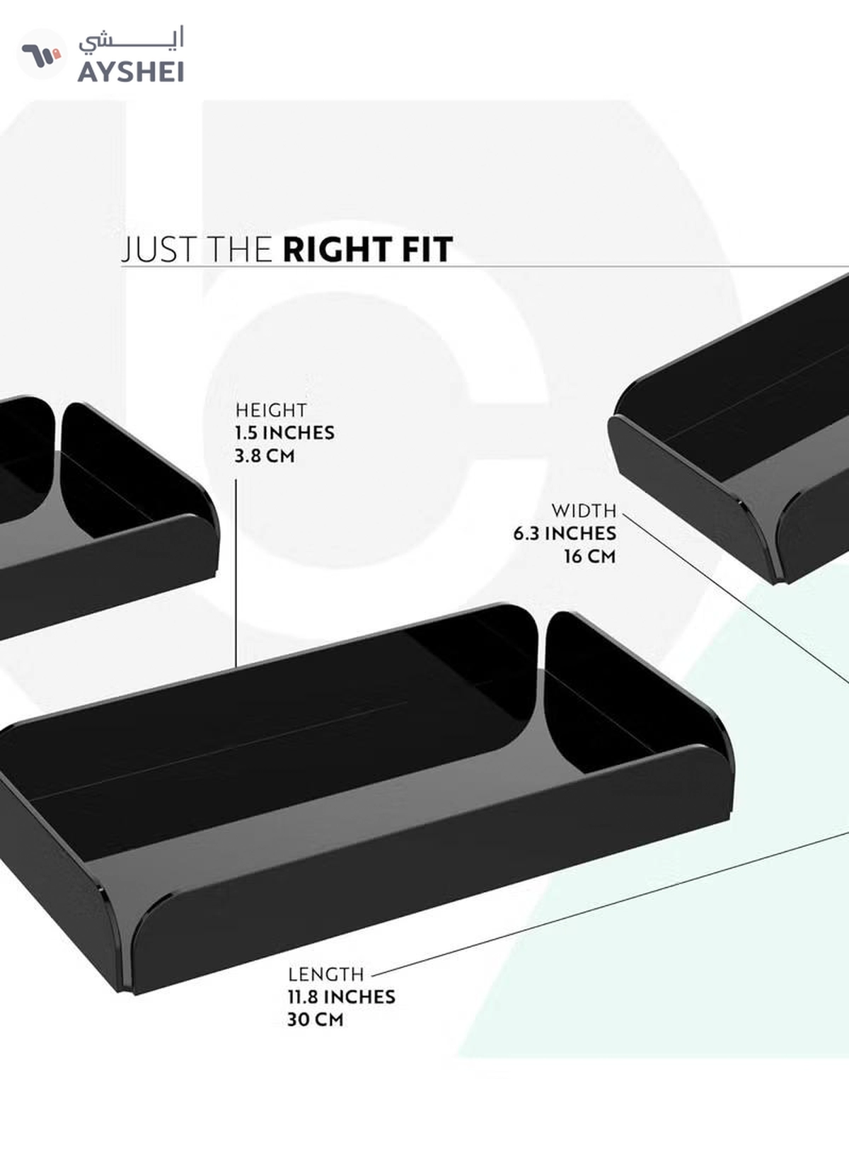 Eworld Multi-Purpose Black Acrylic Trays for Organization-2-2