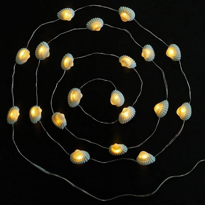 YATAI Holiday Sea Shell Garland Wreath Battery Operated LED Fairy String Lights-0
