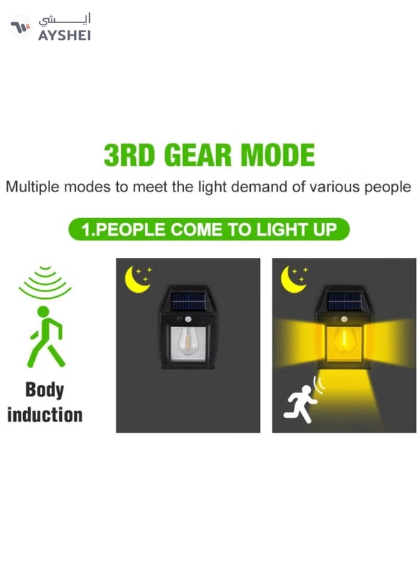 Yuwell Pack Of 6 Pcs Solar Outdoor Light Solar Motion Sensor Security Lights With 3 Lighting Modes Wireless Solar Wall Lights Waterproof Solar Light Bulb Lights For Garden Home And Garage Use Black