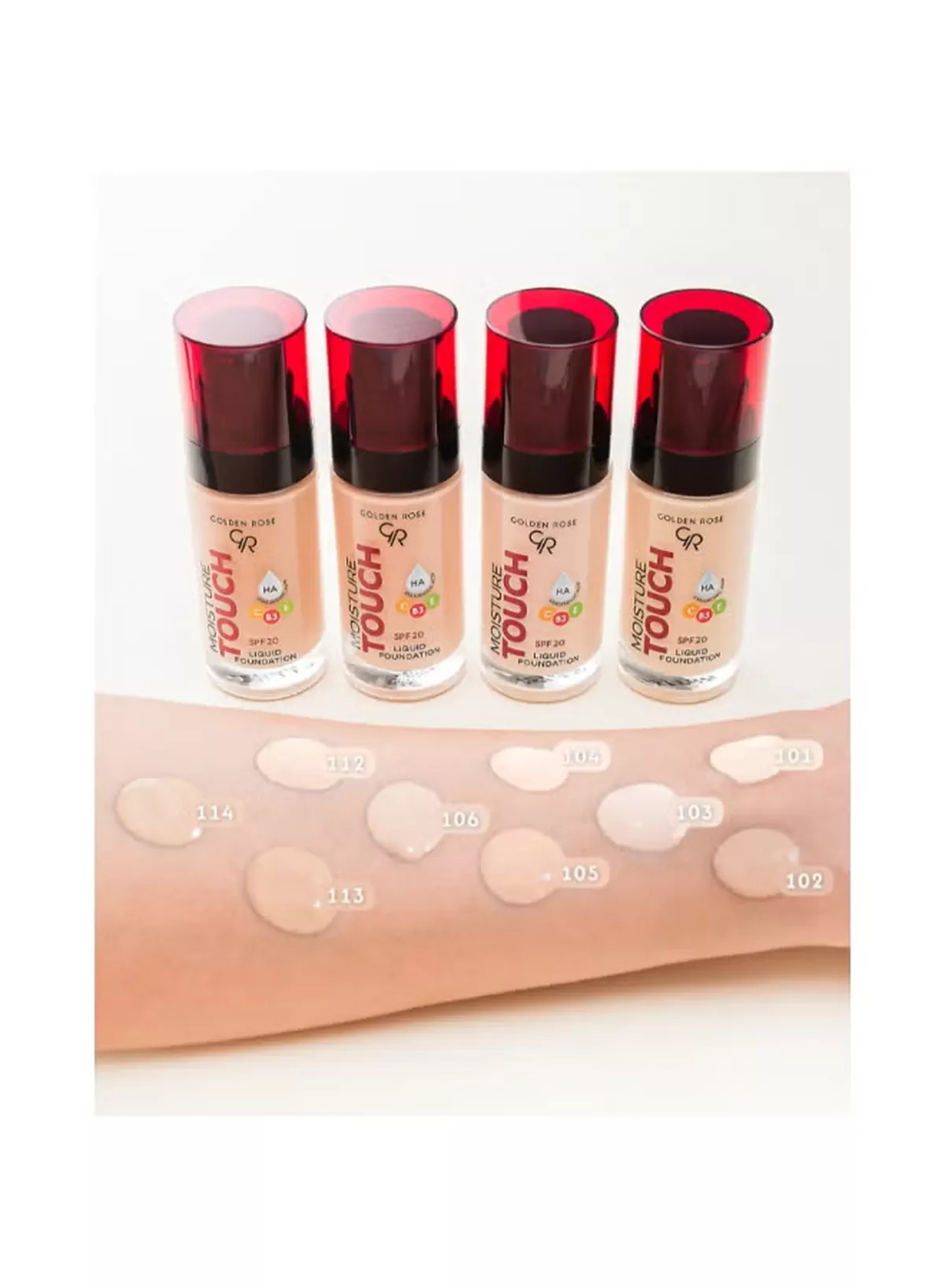 Golden Rose Moisture Touch Liquid Foundation Spf 20 104 Beige-2-2