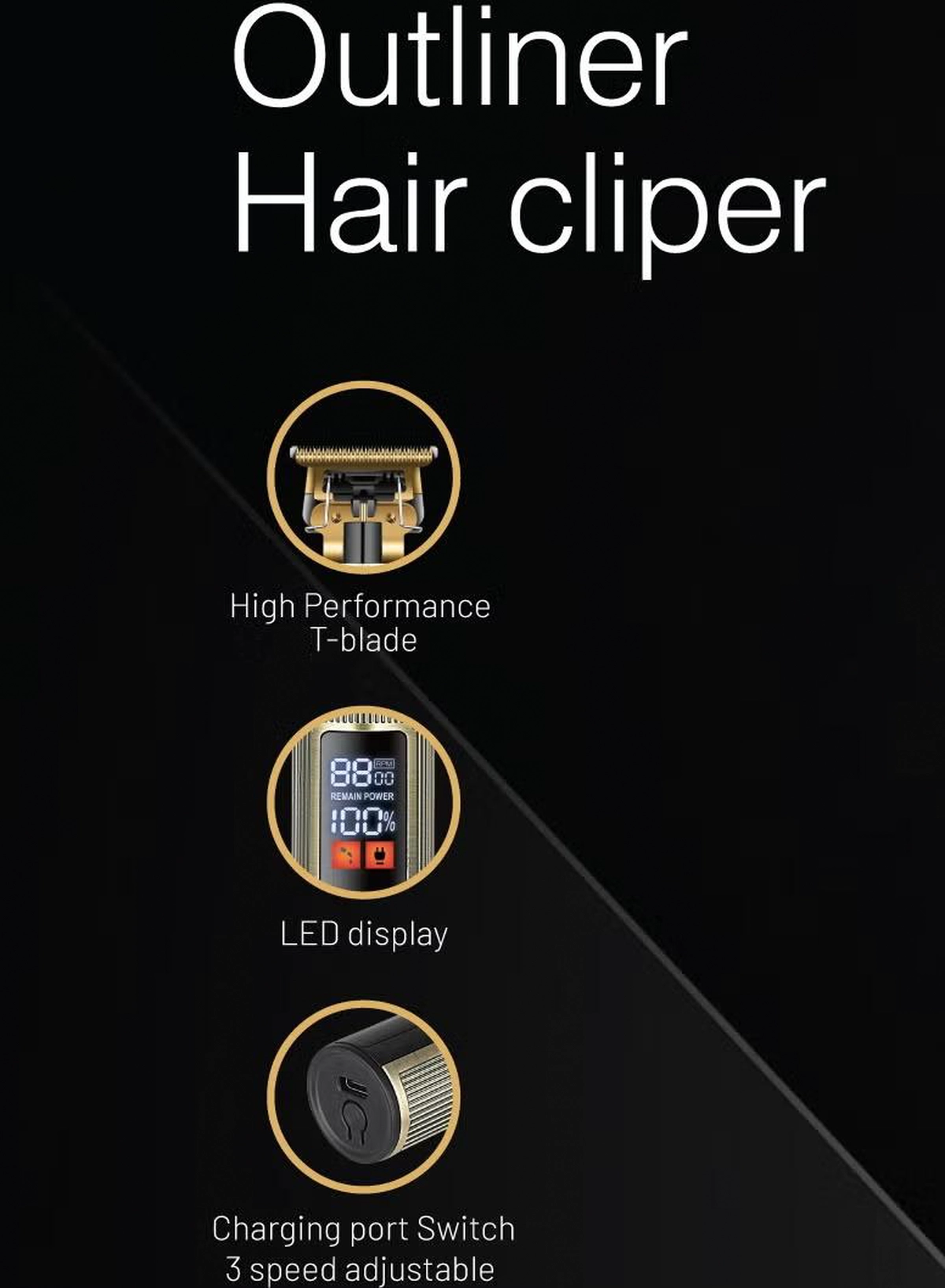  Olsenmark Outliner Hair Clipper- OMTR4110, Hair and Beard Clipper with High Capacity and Fast Charging, Powerful Performance, LED Display, Perfect for Home and Saloon Styling-2-2