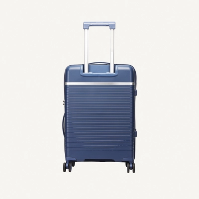 British Traveller 3-Piece Polypropylene Luggage Set | 20”, 24”, 28” Lightweight Suitcases with 360° Spinner Wheels, TSA Lock, Water & Scratch Resistant | Durable Hard Shell Trolley Bags with Telescopic Handle - Blue-2