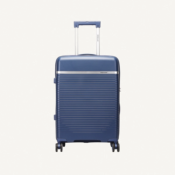 British Traveller 3-Piece Polypropylene Luggage Set | 20”, 24”, 28” Lightweight Suitcases with 360° Spinner Wheels, TSA Lock, Water & Scratch Resistant | Durable Hard Shell Trolley Bags with Telescopic Handle - Blue