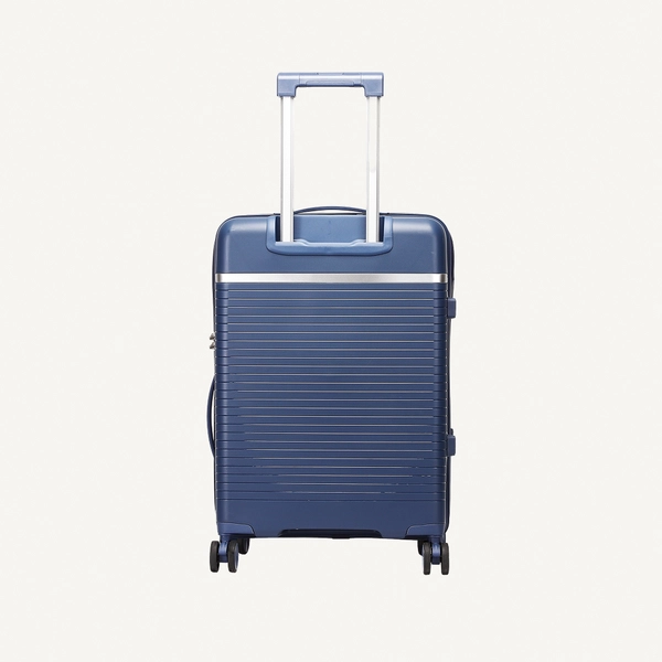 British Traveller 3-Piece Polypropylene Luggage Set | 20”, 24”, 28” Lightweight Suitcases with 360° Spinner Wheels, TSA Lock, Water & Scratch Resistant | Durable Hard Shell Trolley Bags with Telescopic Handle - Blue