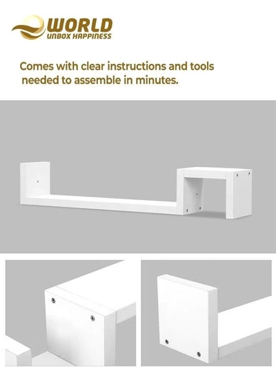 Eworld Modern Minimalist S-Shaped Floating Shelves-1