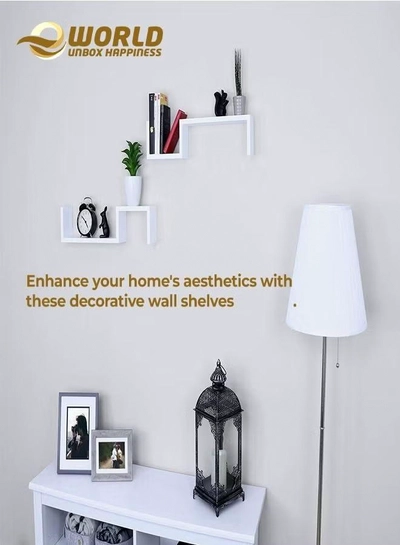 Eworld Modern Minimalist S-Shaped Floating Shelves-2
