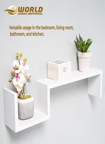 Eworld Modern Minimalist S-Shaped Floating Shelves-4