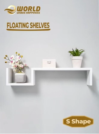 Eworld Modern Minimalist S-Shaped Floating Shelves-0