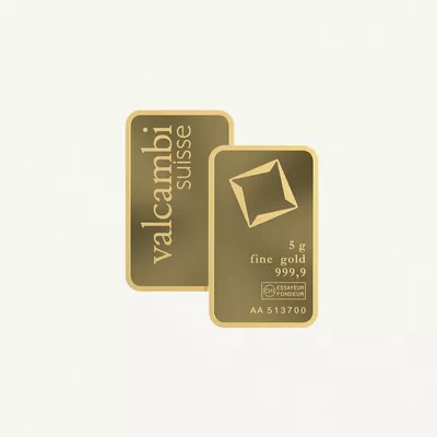 Valcambi Suisse 5g 24K (999.9) Pure Minted Gold Bar-2