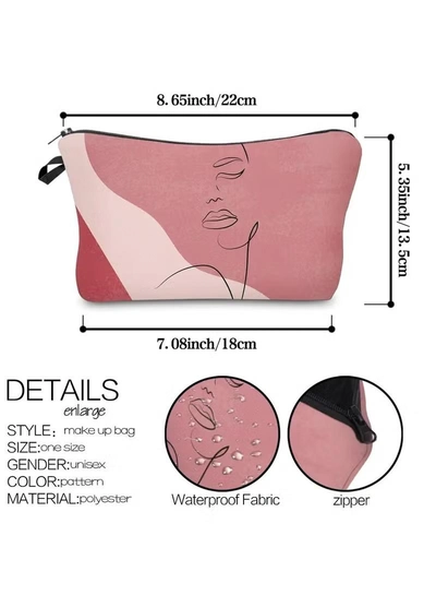 ORiTi Figure Graphic Makeup Bag, Travel Portable Makeup Case Small, Cosmetic Zipper Bag Waterproof -4