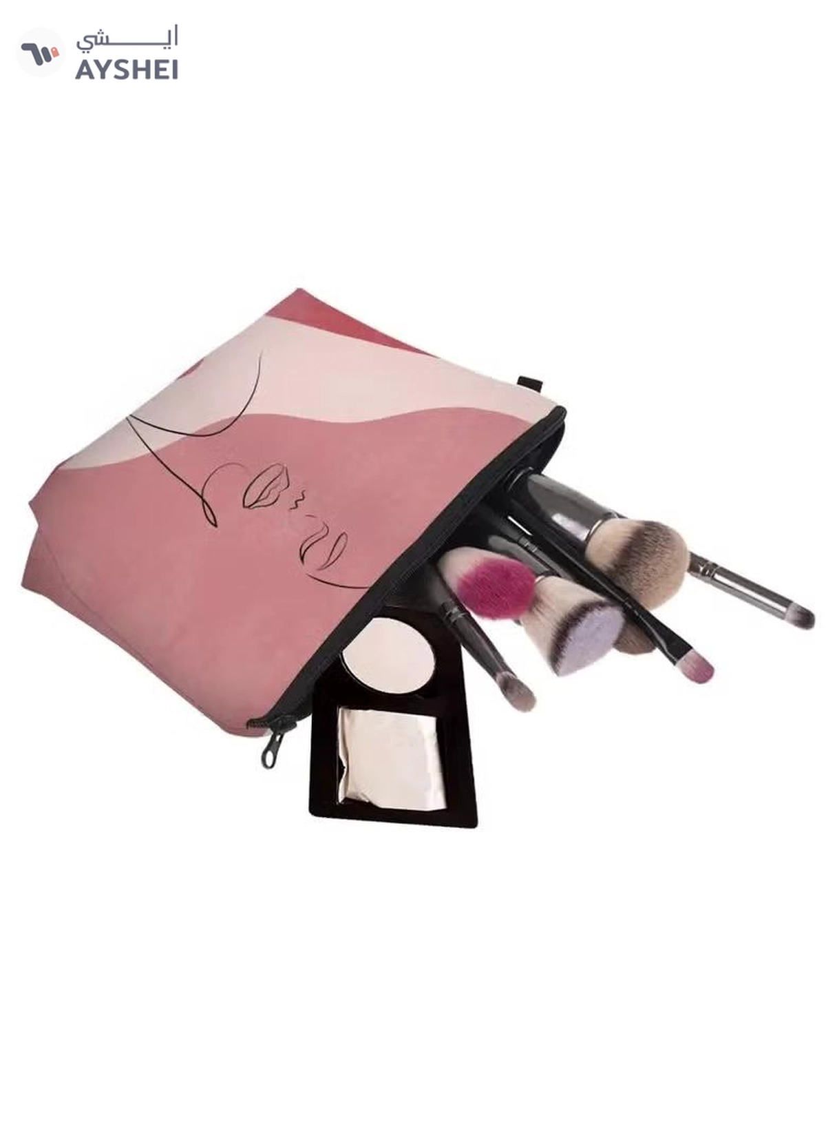 ORiTi Figure Graphic Makeup Bag, Travel Portable Makeup Case Small, Cosmetic Zipper Bag Waterproof -2-2