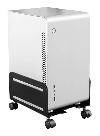 Mobile CPU Stand Desktop Computer Tower Cart with Caster Wheels (Black)-0