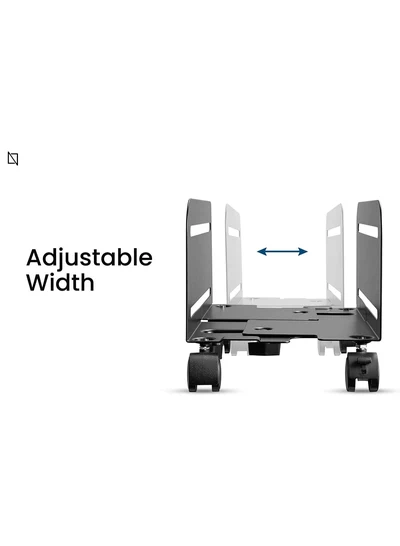 Mobile CPU Stand Desktop Computer Tower Cart with Caster Wheels (Black)-5
