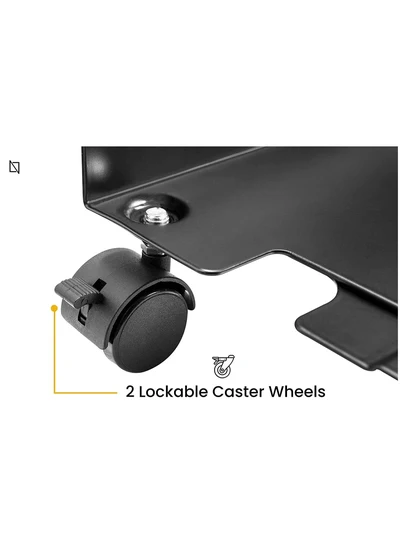 Mobile CPU Stand Desktop Computer Tower Cart with Caster Wheels (Black)-6