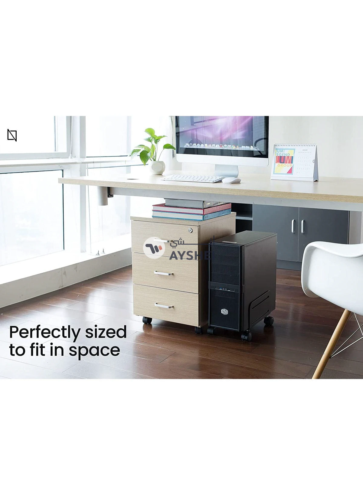 Mobile CPU Stand Desktop Computer Tower Cart with Caster Wheels (Black)-3-3