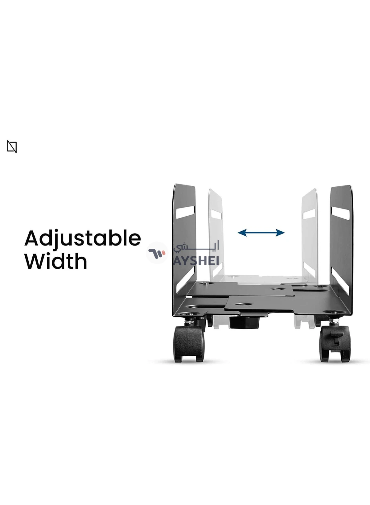 Mobile CPU Stand Desktop Computer Tower Cart with Caster Wheels (Black)-5-5
