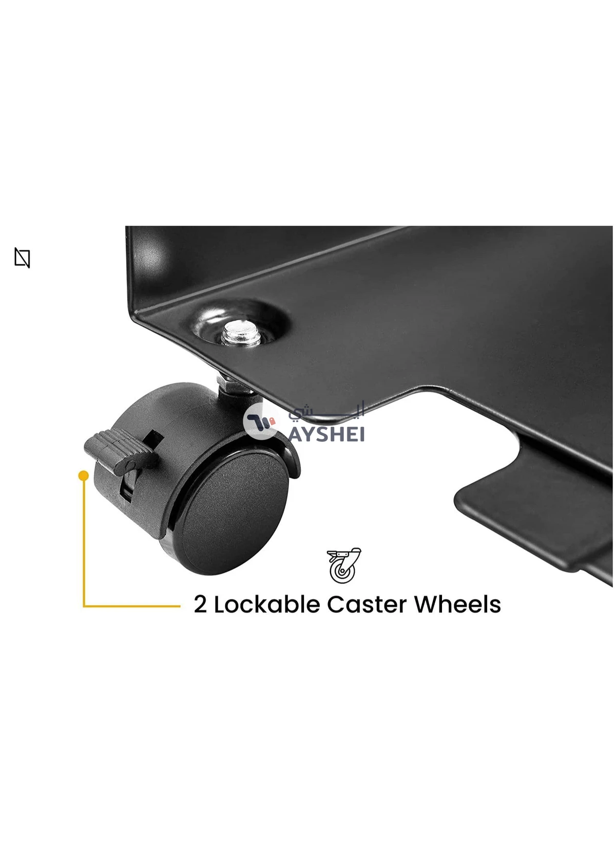Mobile CPU Stand Desktop Computer Tower Cart with Caster Wheels (Black)-6-6