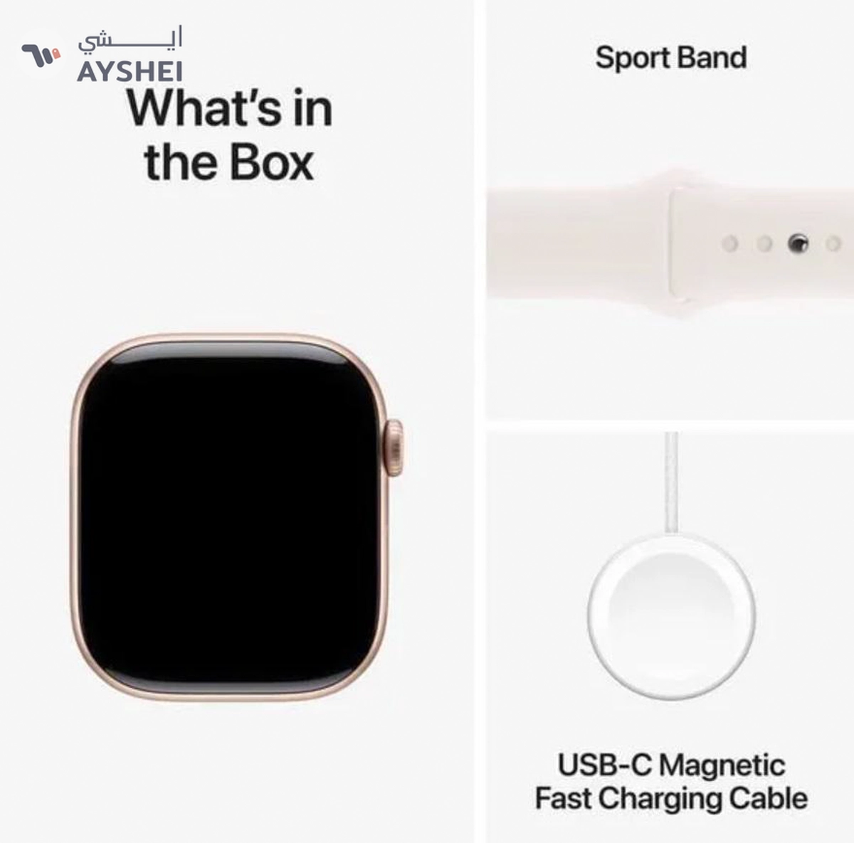 Apple Watch Series 10 GPS + Cellular 42mm Rose Gold Aluminium Case With Starlight Sport Band-1-1