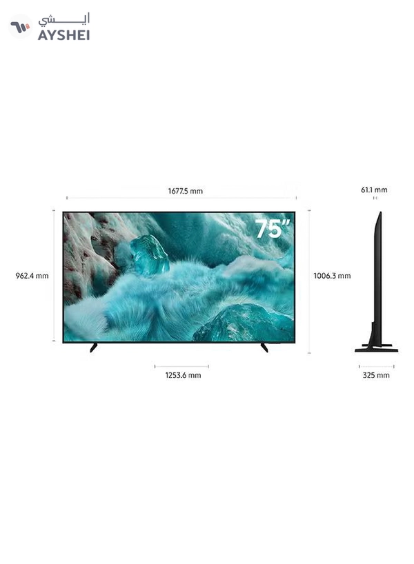 Samsung 75 Inch QLED TV, Q7F, 4K, Q4 AI Processor, 100% Color Volume with Quantum Dot, Knox Security, Endless Free Content, Vision AI Smart TV, QA75Q7FAAUXZN (2025 - UAE Version) Q7F BLACK
