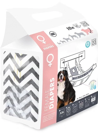 mpets Female Dog Diapers XXL 10 Pack-0