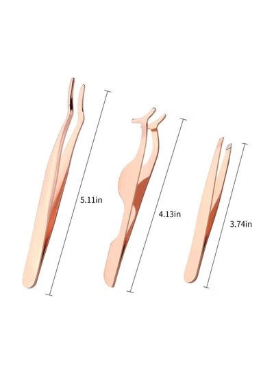 ORiTi 3Pcs Eyelashes Tool Fake Lash Applicator Lash Tools Fake Eyelashes Scissors-3