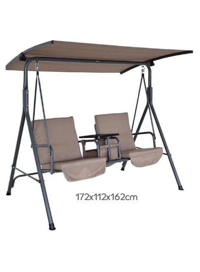 DubaiGallery Swing Chair Garden Swing Seat with Adjustable Canopy, Hanging Hammock Chair for Indoor Outdoor Garden Green-0