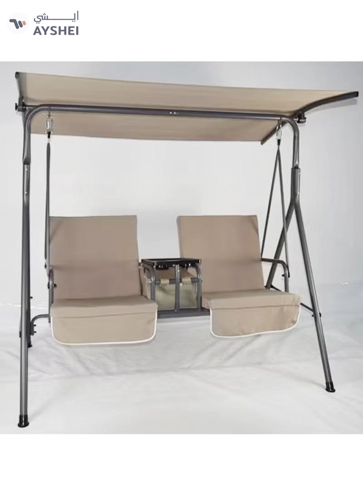 DubaiGallery Swing Chair Garden Swing Seat with Adjustable Canopy, Hanging Hammock Chair for Indoor Outdoor Garden Green-2-2