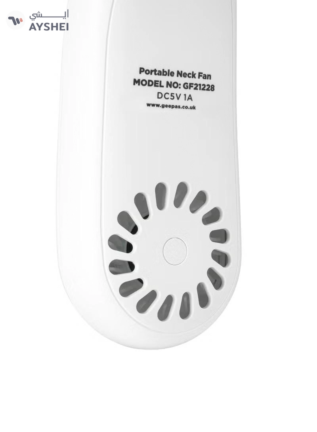 GEEPAS Portable Neck Fan- GF21228/ 6 Hours Long Working Time, 3 Speed Levels/ Lightweight, Rechargeable for Indoor and Outdoor Use/ Silent, Safe and Secure GF21228 white-1-1