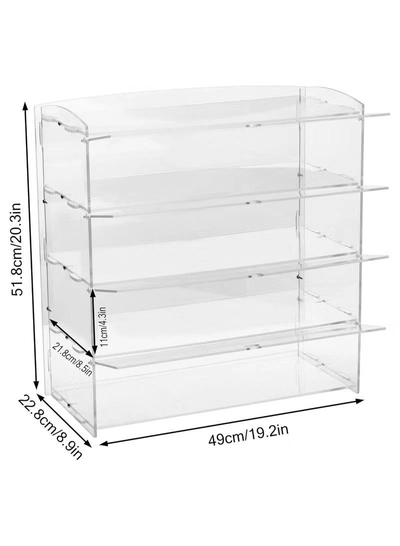 Eworld 4-Tier Clear Acrylic Display Cabinet with Detachable Flip Lid Design -6