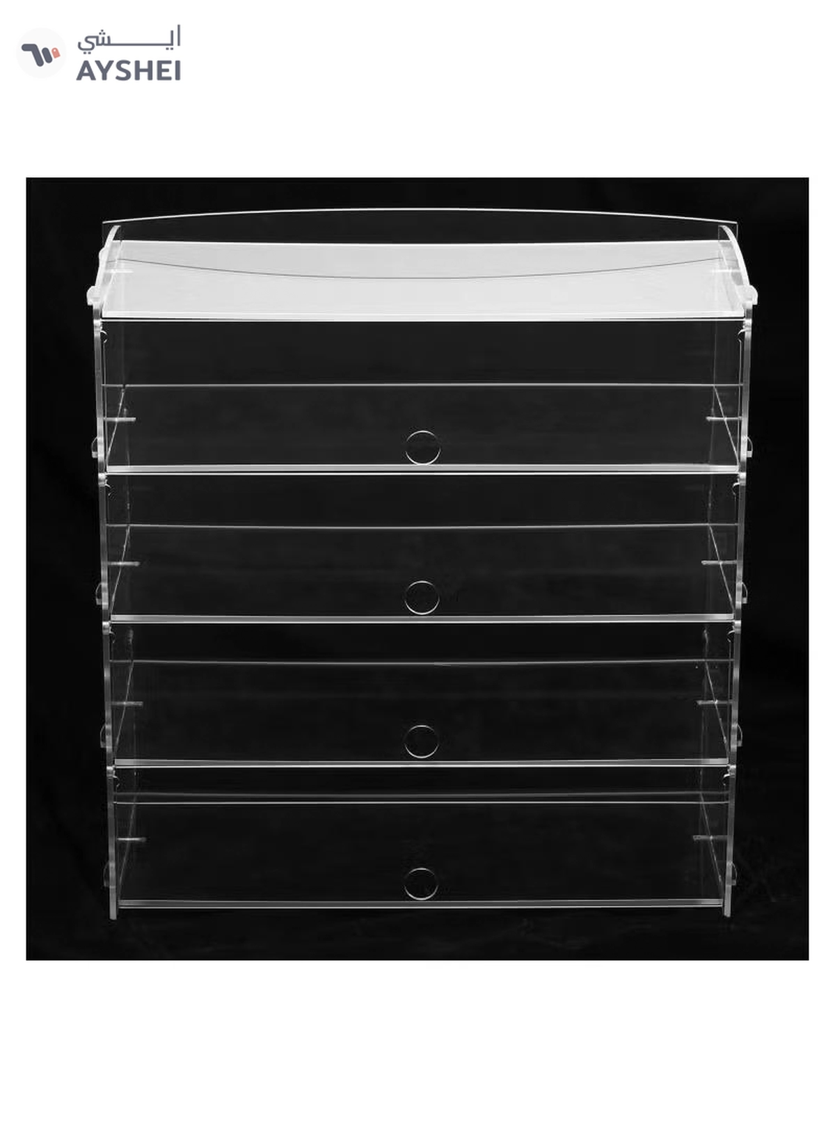 Eworld 4-Tier Clear Acrylic Display Cabinet with Detachable Flip Lid Design -8-8