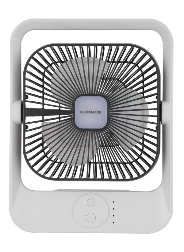  Olsenmark 8" Rechargeable Table Fan, Working Time up to 9 Hours, 3 Speed Controls, High Performance Battery for High Speed 