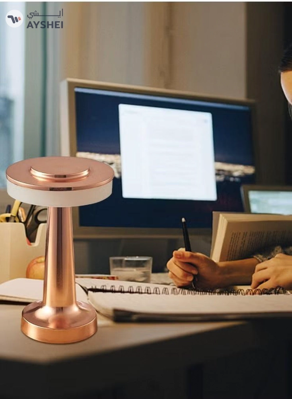 Yuwell Portable Led Table Lamp With 3 Light Color Modes With Touch Sensor 3-Levels Brightness Desk Lamp For Room Party And Restaurant Decor Desk Lamp Bronze