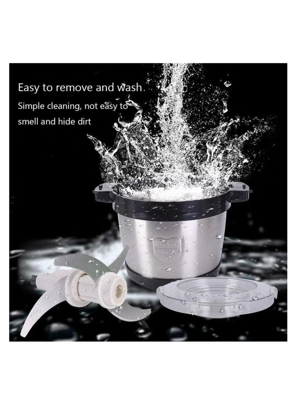 Electric Food Processor and Blender, Stainless Steel Blending Chopper for Meat Vegetable and Fruits 6L-4-4
