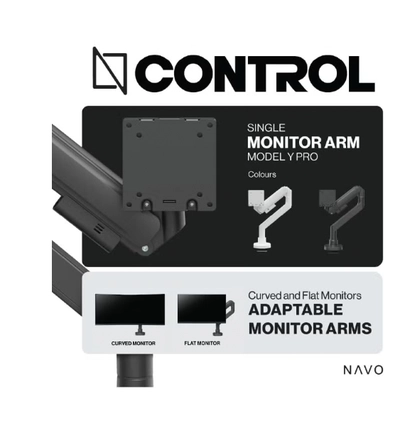 NAVO Control Single Monitor Arm - Model Y PRO, Desk Mount for 17-57 inch Flat-2
