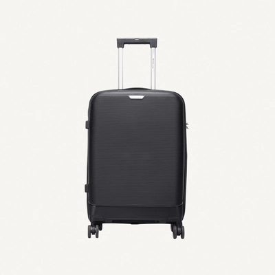 British Traveller 3-Piece Polypropylene Luggage Set | 20”, 24”, 28” Lightweight Suitcases with 360° Spinner Wheels, TSA Lock, Water & Scratch Resistant | Durable Hard Shell Trolley Bags with Telescopic Handle - Black-4