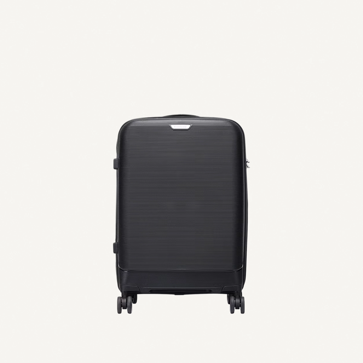 British Traveller 3-Piece Polypropylene Luggage Set | 20”, 24”, 28” Lightweight Suitcases with 360° Spinner Wheels, TSA Lock, Water & Scratch Resistant | Durable Hard Shell Trolley Bags with Telescopic Handle - Black-2-2