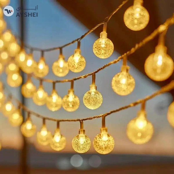 SOLAR CRYSTAL BALL FAIRY STRING LIGHTS WITH 8 MODES 10M 100LEDs
