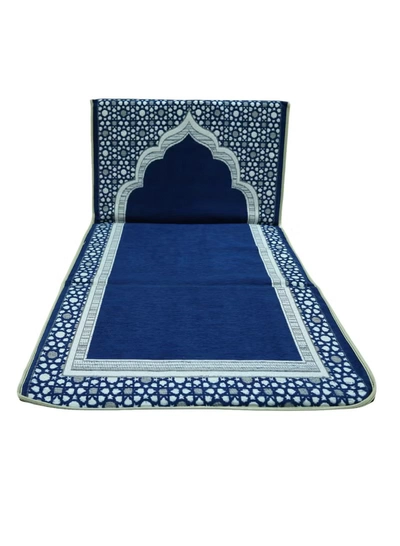 Yuwell Foldable Prayer Mat with Back Support & Carrying Bag, 2-in-1 Prayer Rug Sajadah, Anti-Slip Islamic Salah Mat 110×60CM for Men & Women, Portable Ramadan & Eid Gift Blue-5