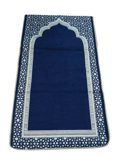 Yuwell Foldable Prayer Mat with Back Support & Carrying Bag, 2-in-1 Prayer Rug Sajadah, Anti-Slip Islamic Salah Mat 110×60CM for Men & Women, Portable Ramadan & Eid Gift Blue-3