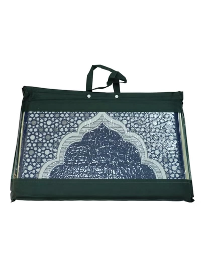 Yuwell Foldable Prayer Mat with Back Support & Carrying Bag, 2-in-1 Prayer Rug Sajadah, Anti-Slip Islamic Salah Mat 110×60CM for Men & Women, Portable Ramadan & Eid Gift Blue-7