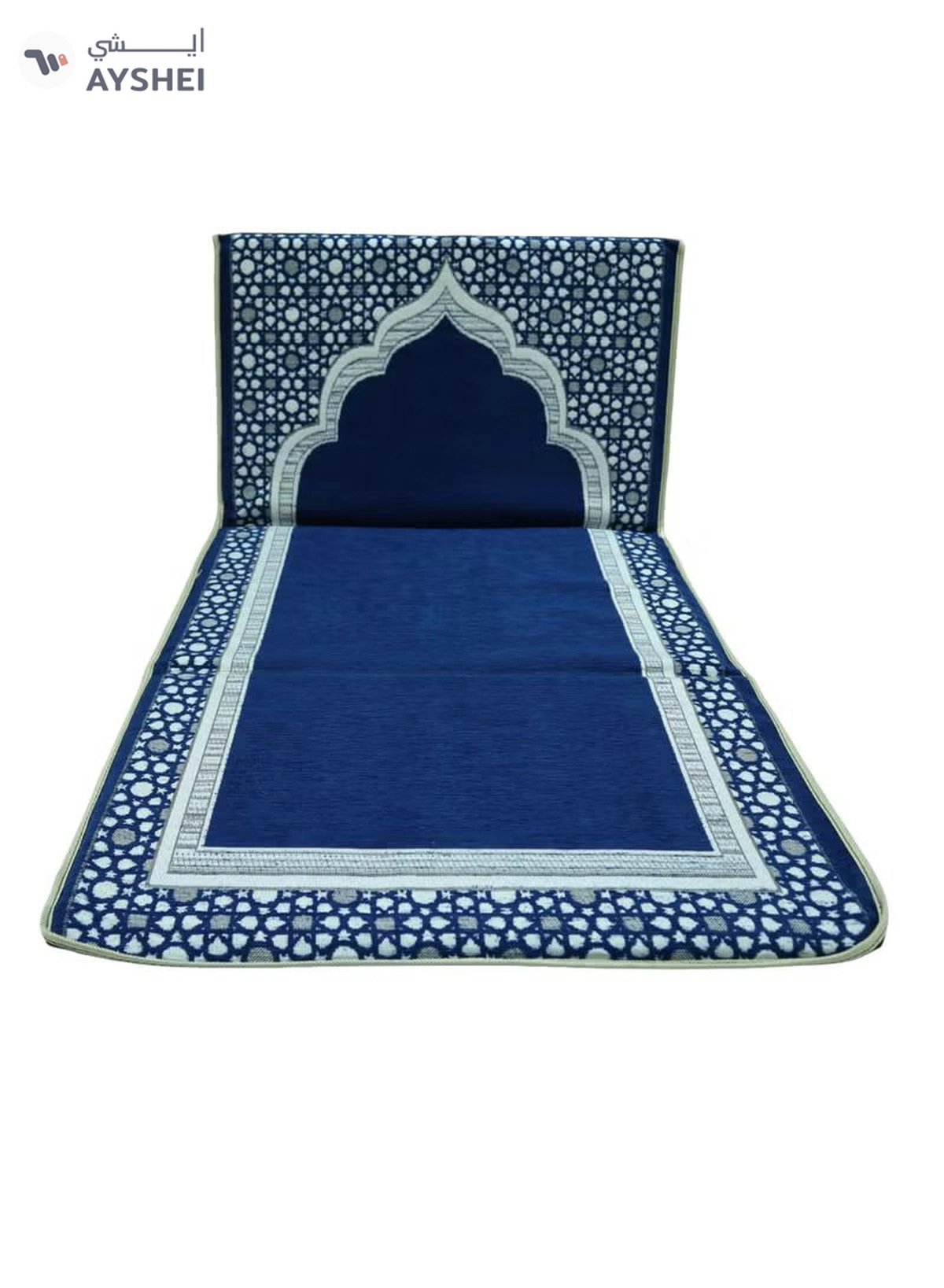 Yuwell Foldable Prayer Mat with Back Support & Carrying Bag, 2-in-1 Prayer Rug Sajadah, Anti-Slip Islamic Salah Mat 110×60CM for Men & Women, Portable Ramadan & Eid Gift Blue-5-5