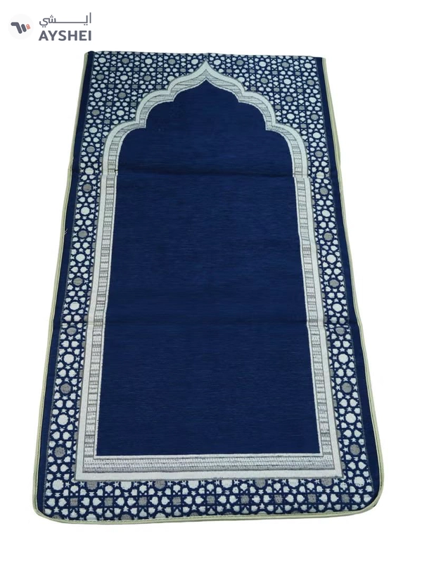Yuwell Foldable Prayer Mat with Back Support & Carrying Bag, 2-in-1 Prayer Rug Sajadah, Anti-Slip Islamic Salah Mat 110×60CM for Men & Women, Portable Ramadan & Eid Gift Blue