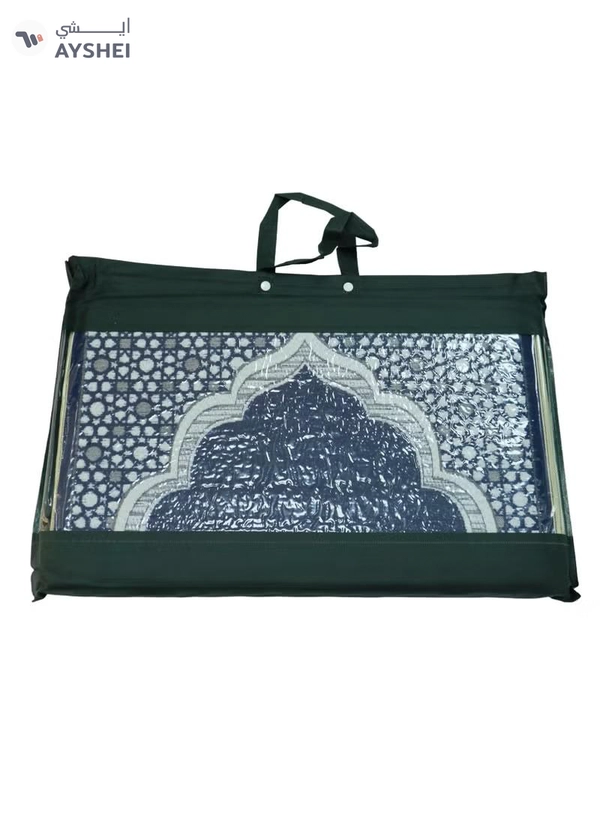 Yuwell Foldable Prayer Mat with Back Support & Carrying Bag, 2-in-1 Prayer Rug Sajadah, Anti-Slip Islamic Salah Mat 110×60CM for Men & Women, Portable Ramadan & Eid Gift Blue