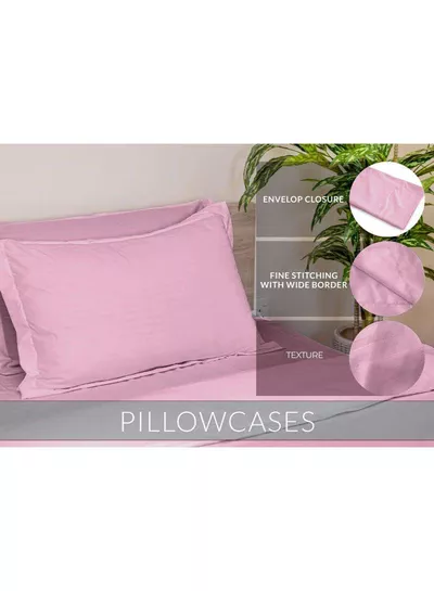 6 Piece Premium King Size Bedding Set, Pink Striped Design and High Quality Microfiber Hotel Luxury Bedsheet, Soft Quilt Cover and Pillowcases-3