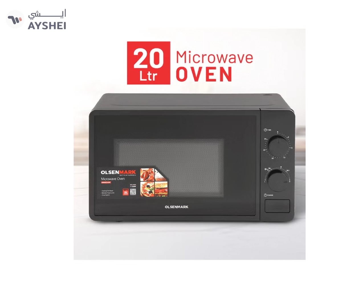 Olsenmark Electric Microwave Oven, 5 Multiple Power Levels-0-0