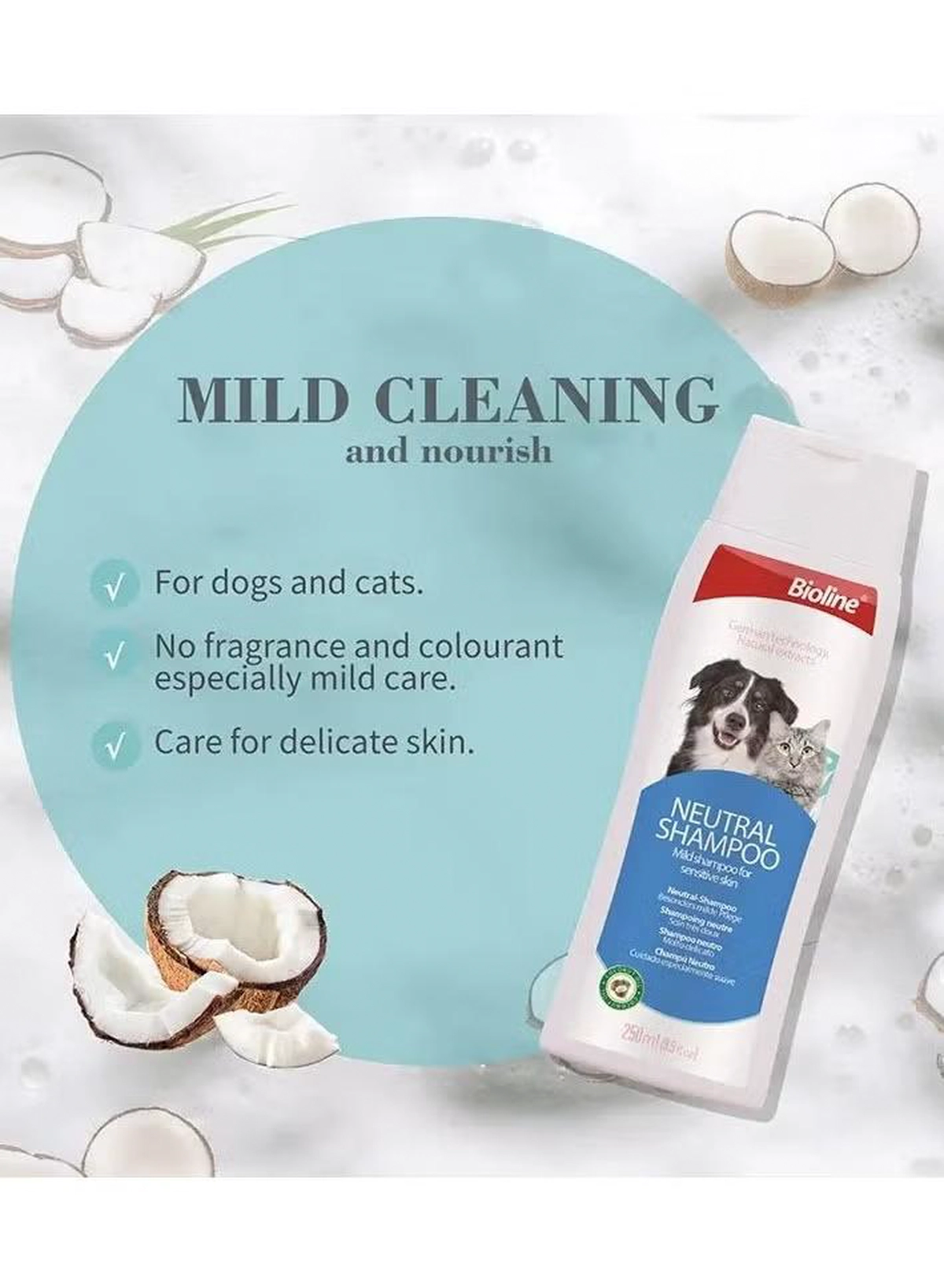 Bioline Neutral Shampoo Mild Care For Sensitive Skin 250ml-1-1