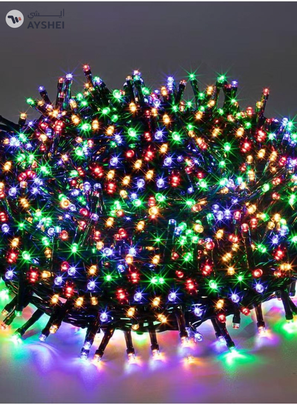 Yuwell 14 Meter 200 LED String Lights Decoration Lights RGB Light 8 Modes Led Light Black Wire For Home Decorations Ramadan Lights Indoor & Outdoor Decoration Ramadan Decoration Light Diwali Lights Curtain Lights With 3-Pin UK Plug-3-3